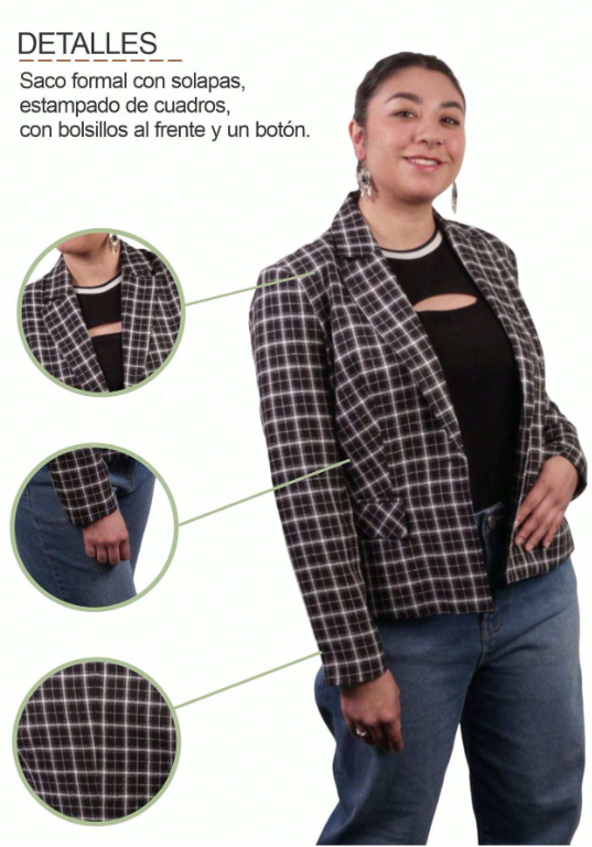 Saco para Dama de Corte Clásico con Solapas Ciudadela