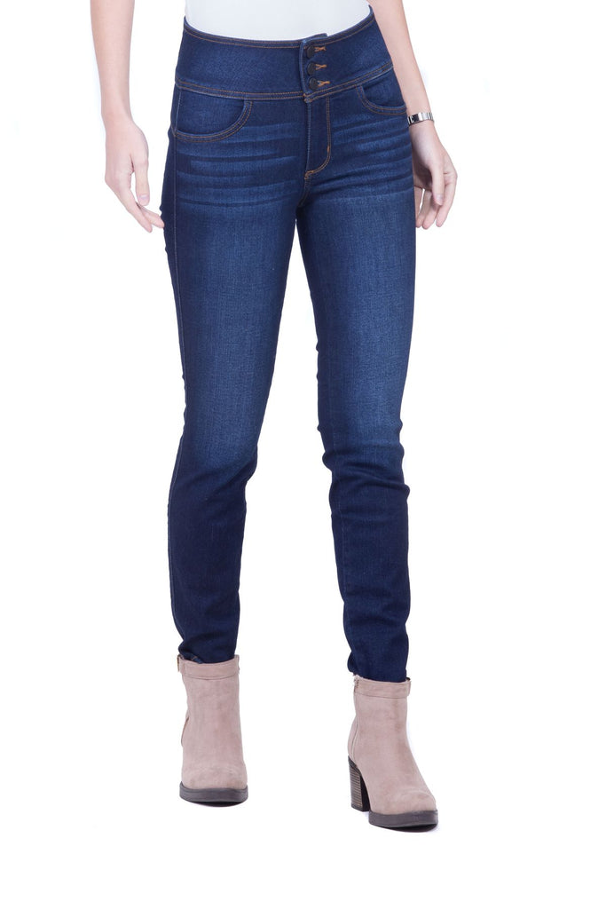 Jeans skinny en tiro medio corte colombiano y costuras en contraste Sexy Jeans