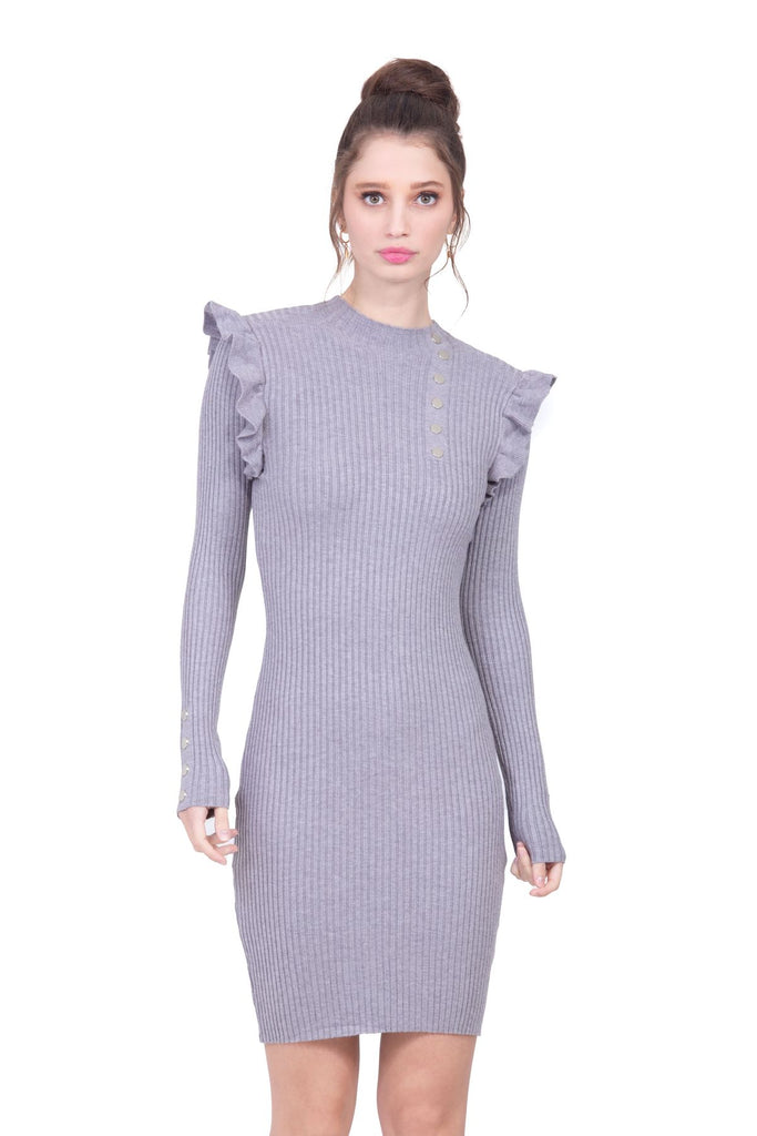 Vestido tejido de punto gris Lulumari